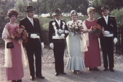 1969! König Johann Baumann mit seiner Königin Johanna und seinem Gefolge Erwin und Käthe Willemsen sowie Paul und Gerda Wellmanns!