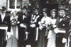 1976! König Paul Wellmanns mit seiner Königin Gerda und seinem Gefolge v. l. Erich und Franziska Waldermann sowie Willy und Marlene Feldhans-Becker!